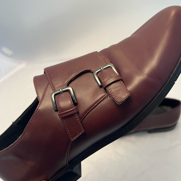 Aldo burgundy double monk loafers. Size 10 women’s - Picture 6 of 6